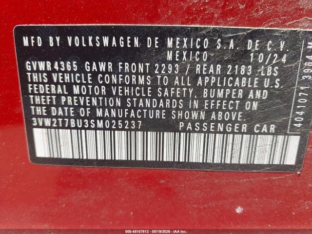 2025 VOLKSWAGEN JETTA GLI 2.0T AUTOBAHN 9