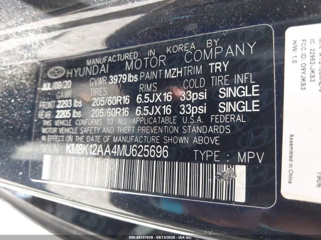 2021 HYUNDAI KONA SE 9