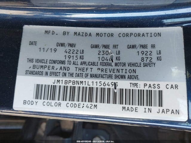 2020 MAZDA MAZDA3 PREMIUM PACKAGE 9