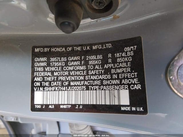 2018 HONDA CIVIC SPORT 9