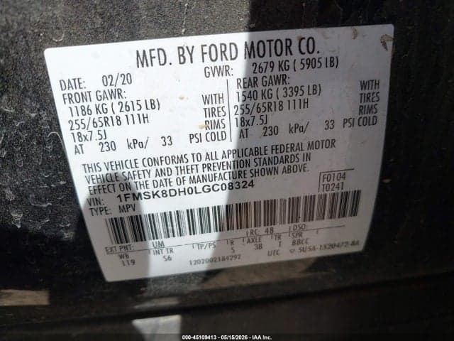 2020 FORD EXPLORER XLT 9