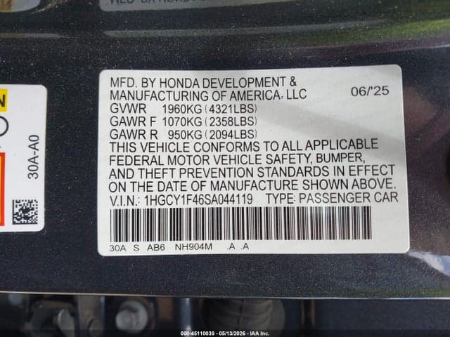 2025 HONDA ACCORD SE 9