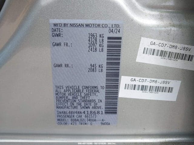 2024 NISSAN ALTIMA S FWD 9