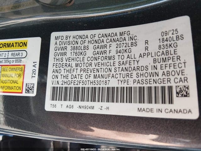 2026 HONDA CIVIC SPORT 9
