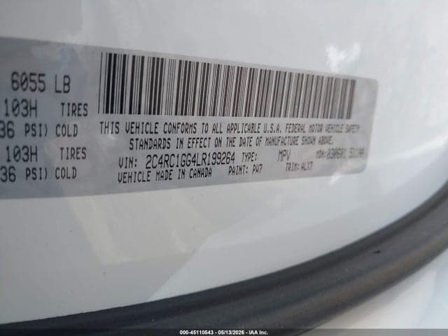 2020 CHRYSLER PACIFICA LIMITED 9