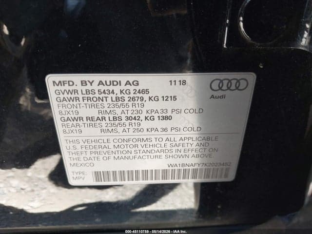 2019 AUDI Q5 45 PREMIUM 9