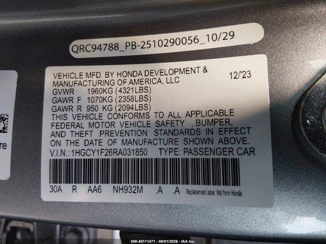 2024 HONDA ACCORD LX 9