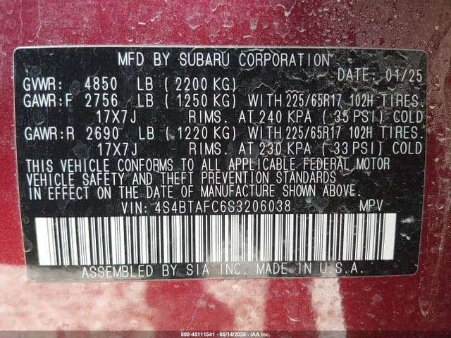 2025 SUBARU OUTBACK PREMIUM 9