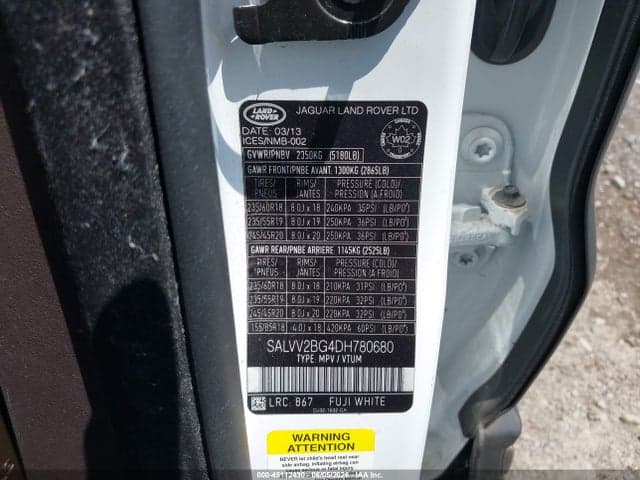 2013 LAND ROVER RANGE ROVER 9