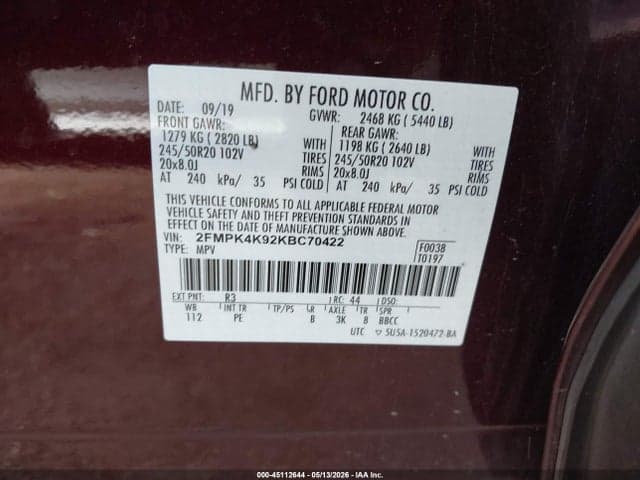 2019 FORD EDGE TITANIUM 9