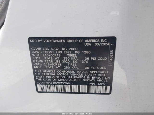 2024 VOLKSWAGEN ATLAS 2.0T SE 9