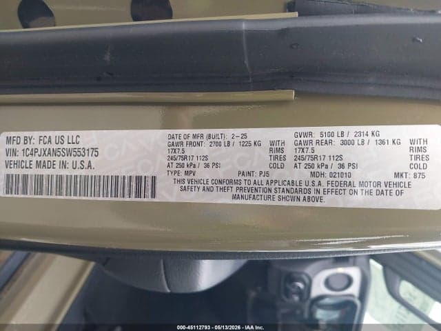 2025 JEEP WRANGLER 2-DOOR SPORT S 4X4 9