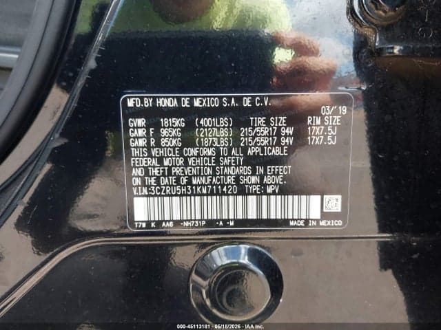 2019 HONDA HR-V LX 9