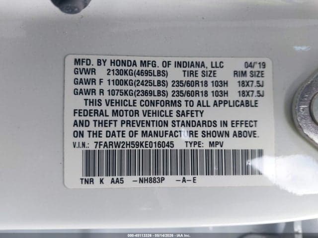 2019 HONDA CR-V EX 9