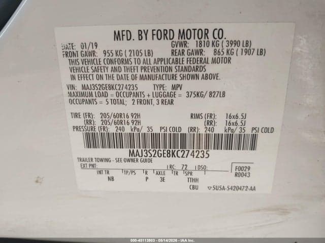 2019 FORD ECOSPORT SE 9