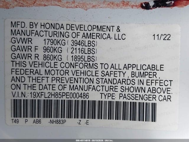 2023 HONDA CIVIC SPORT 9