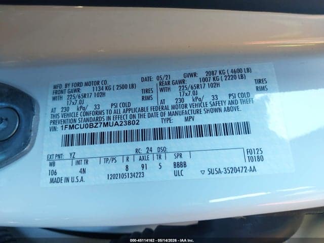 2021 FORD ESCAPE SE HYBRID 9