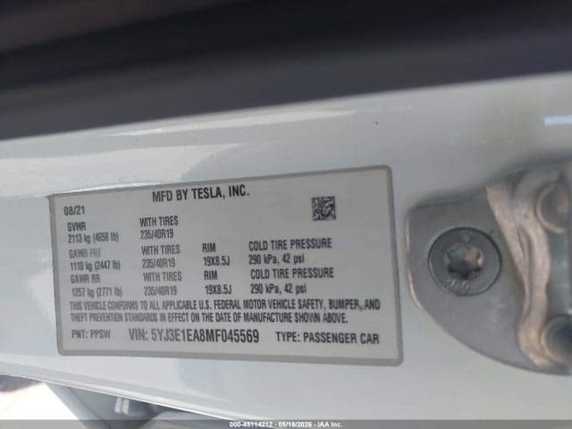 2021 TESLA MODEL 3 STANDARD RANGE PLUS REAR-WHEEL DRIVE 9