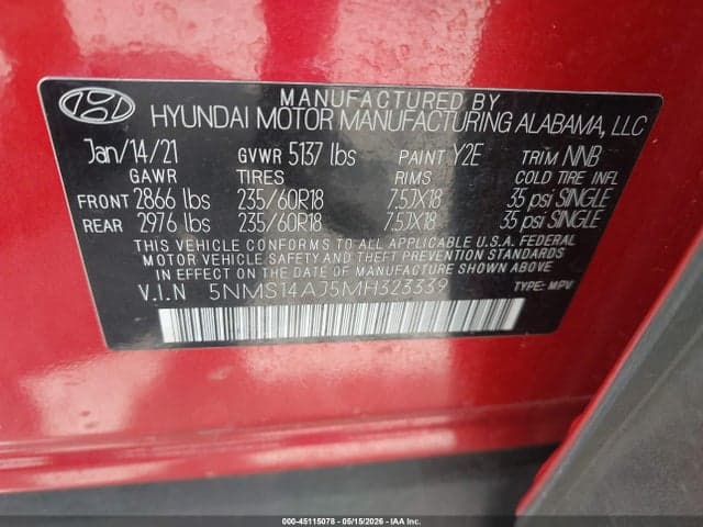 2021 HYUNDAI SANTA FE SE 9
