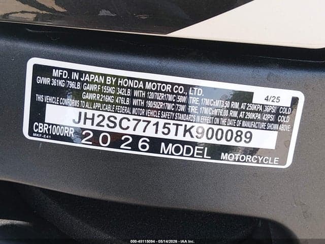 2026 HONDA CBR1000 RR 10