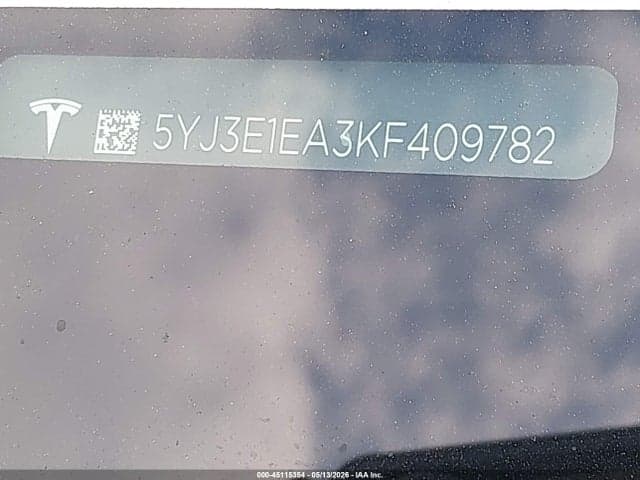 2019 TESLA MODEL 3 LONG RANGE/MID RANGE/STANDARD RANGE/STANDARD RANGE PLUS 9