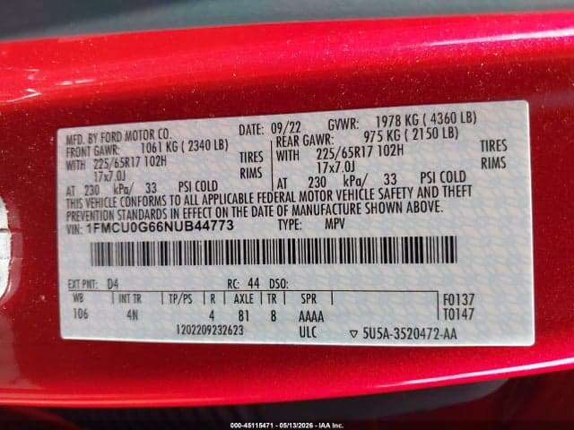 2022 FORD ESCAPE SE 9