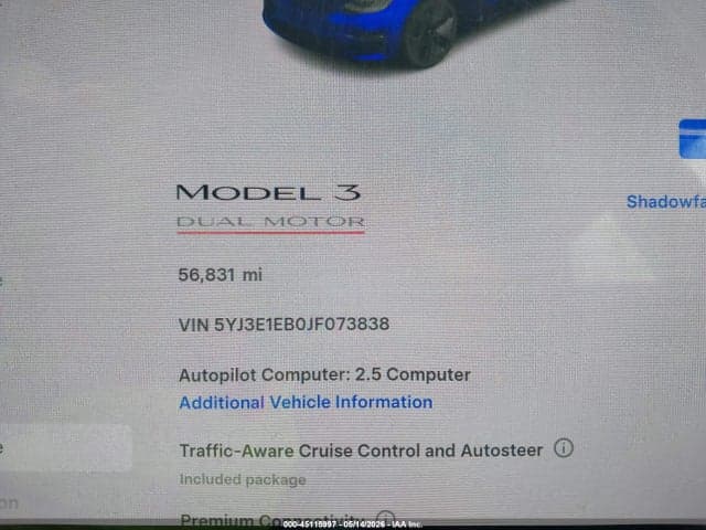 2018 TESLA MODEL 3 LONG RANGE/PERFORMANCE 7