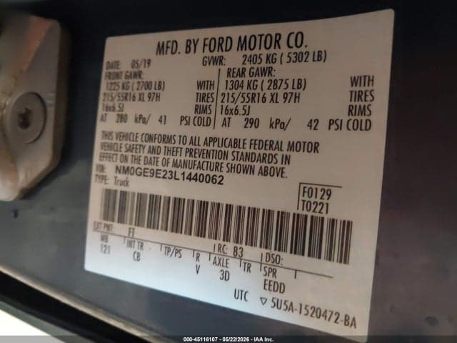 2020 FORD TRANSIT CONNECT XL PASSENGER 9
