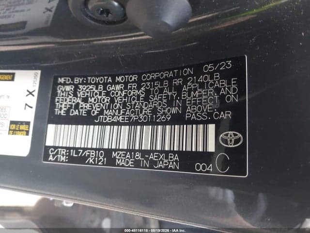 2023 TOYOTA COROLLA LE 9