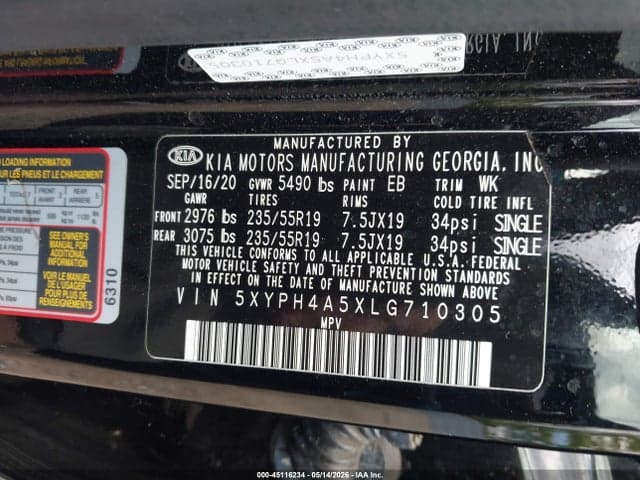 2020 KIA SORENTO 3.3L EX 9