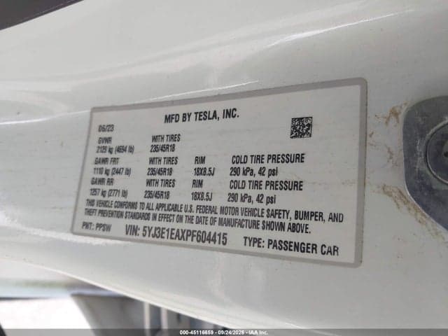 2023 TESLA MODEL 3 REAR-WHEEL DRIVE 9