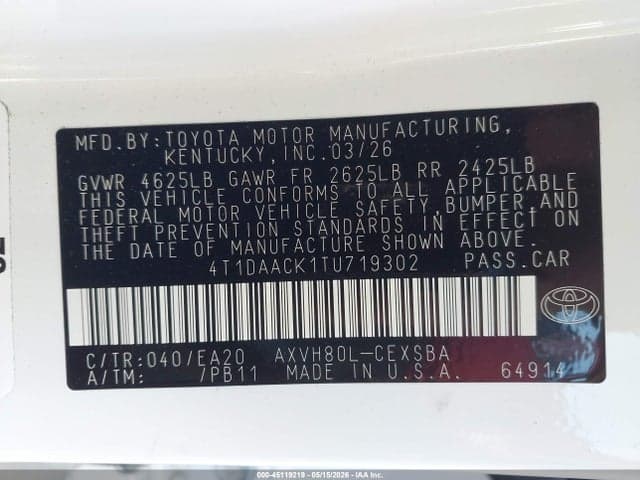 2026 TOYOTA CAMRY SE 9