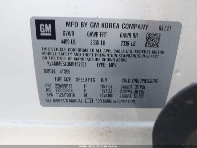 2021 BUICK ENCORE GX AWD SELECT 9
