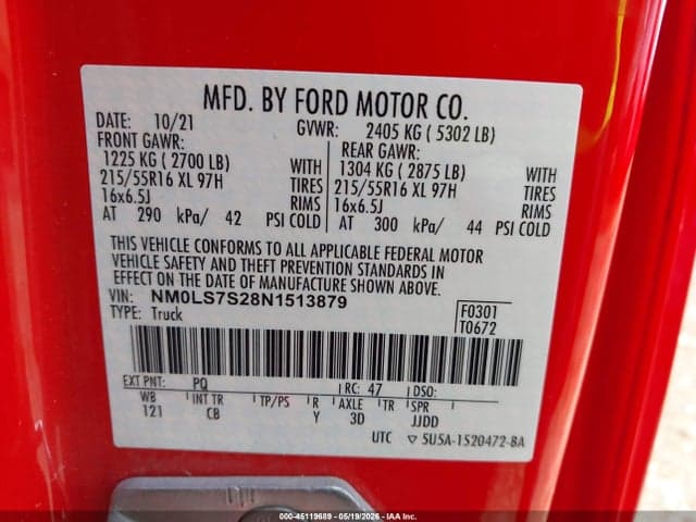2022 FORD TRANSIT CONNECT XL 9