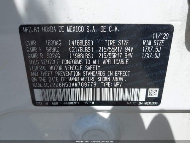 2021 HONDA HR-V AWD EX 9