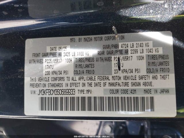 2025 MAZDA CX-5 2.5 S PREFERRED 9
