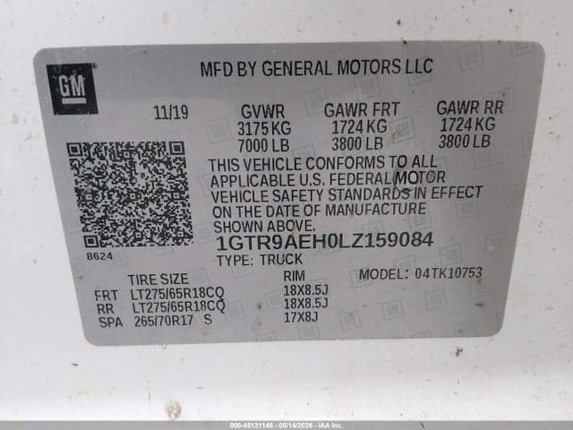2020 GMC SIERRA 1500 4WD STANDARD BOX 9