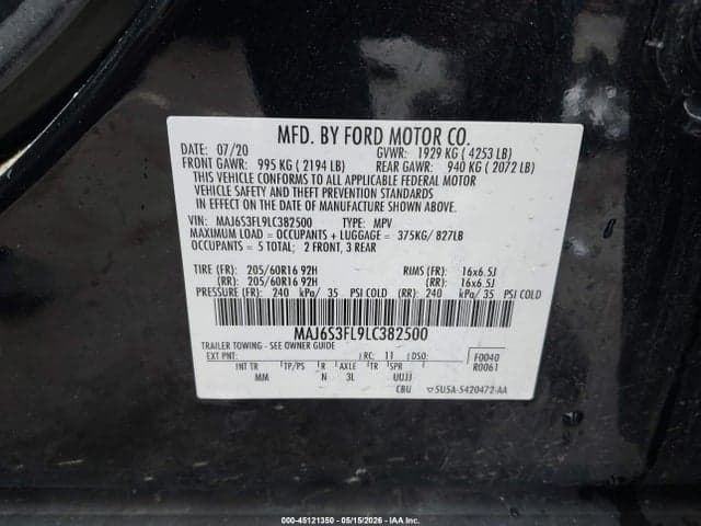 2020 FORD ECOSPORT S 9