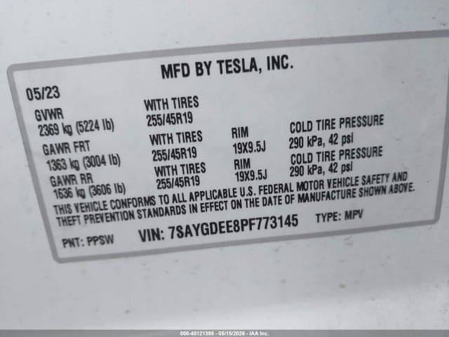 2023 TESLA MODEL Y AWD/LONG RANGE DUAL MOTOR ALL-WHEEL DRIVE 9