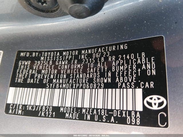 2023 TOYOTA COROLLA LE 9