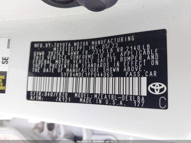 2023 TOYOTA COROLLA LE 9