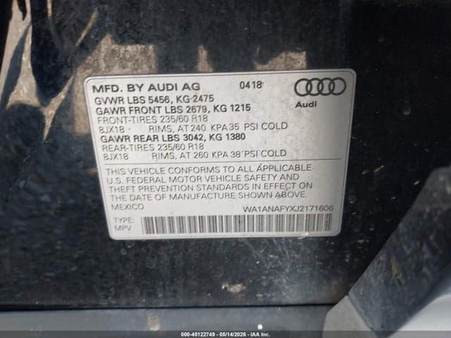 2018 AUDI Q5 2.0T PREMIUM/2.0T TECH PREMIUM 9