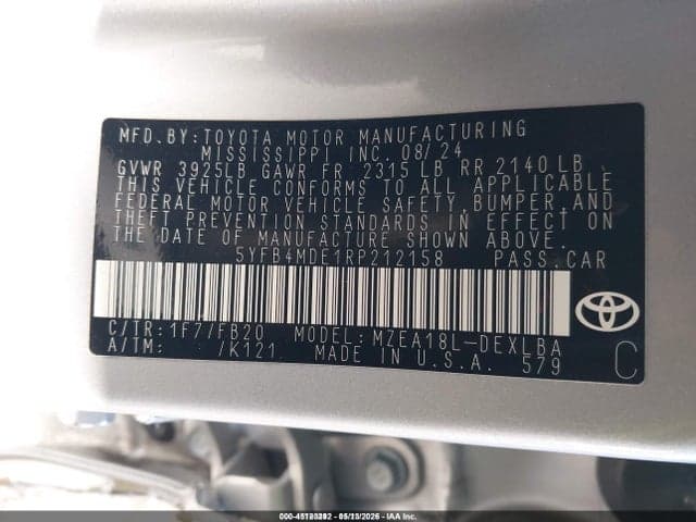 2024 TOYOTA COROLLA LE 9
