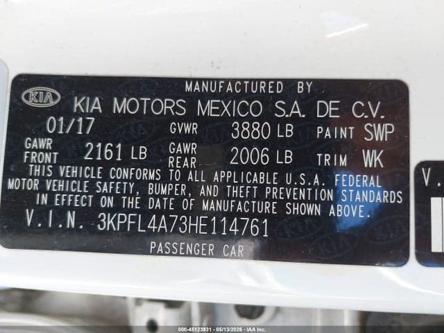2017 KIA FORTE LX 9