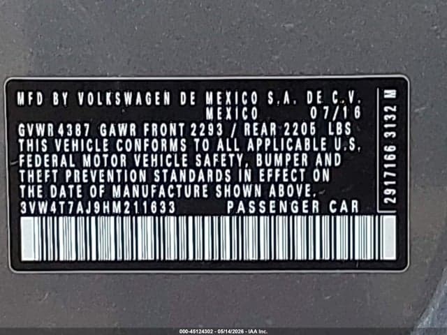 2017 VOLKSWAGEN JETTA GLI 9