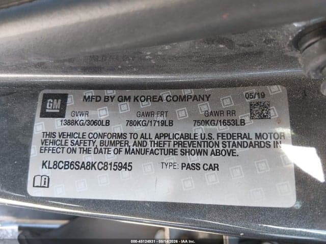 2019 CHEVROLET SPARK LS CVT 9