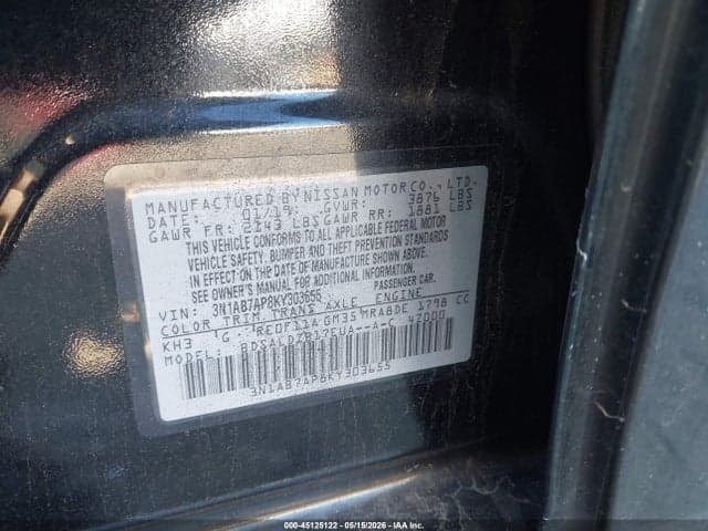 2019 NISSAN SENTRA SV 9