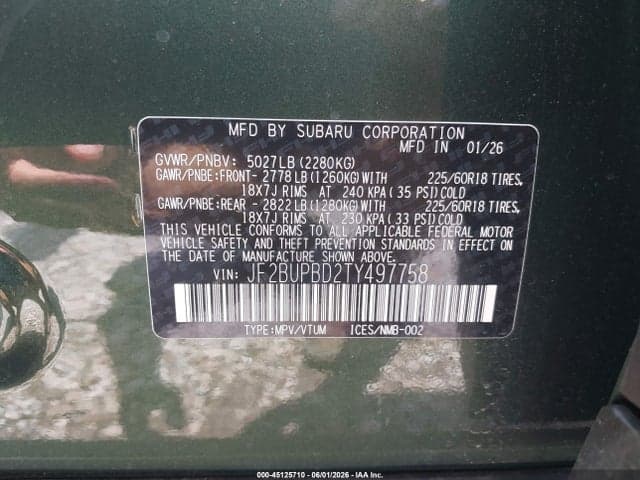 2026 SUBARU OUTBACK PREMIUM 9