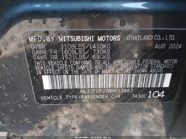 2024 MITSUBISHI MIRAGE G4 BLACK EDITION/ES/LE 9