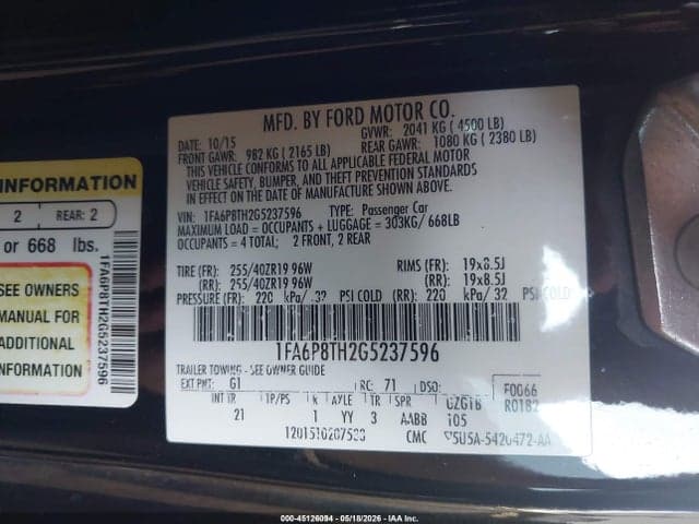 2016 FORD MUSTANG ECOBOOST 9